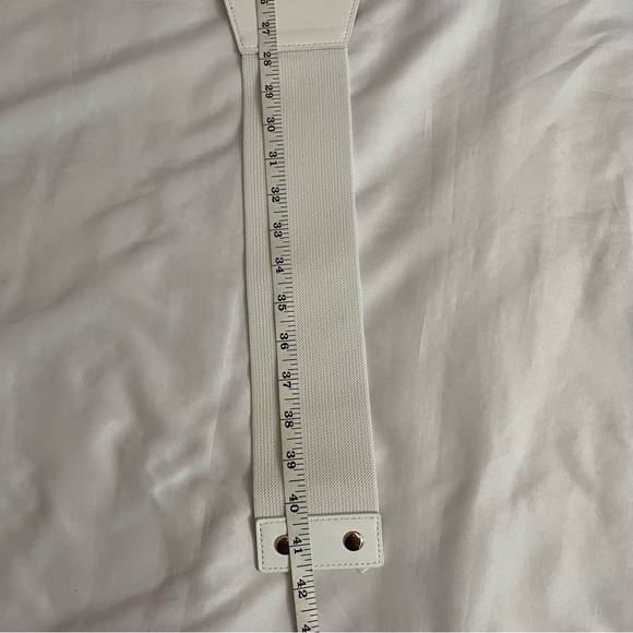 Plus size white PU leather lace up elastic waistband corset belt - Picture 10 of 10